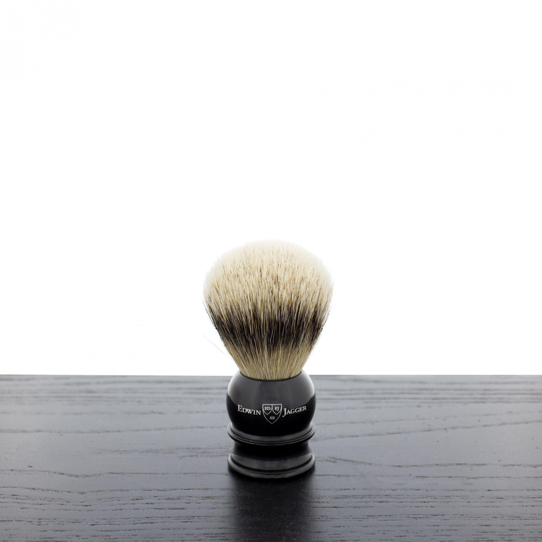 Edwin Jagger Silver Tip Badger Shaving Brush, Medium, Black - West